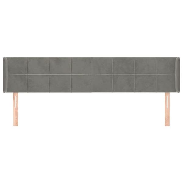 Maison Exclusive - Pääty, jossa korvat, Vaaleanharmaa 203x16x78/88 cm Sametti Ljusgrått