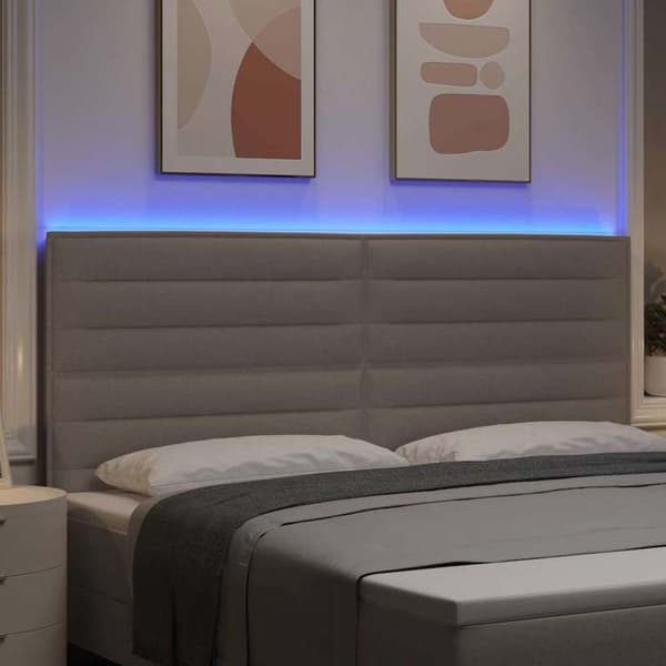 Maison Exclusive - LED-päätytaulu Taupe kangas