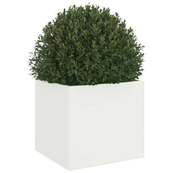 Maison Exclusive - Vit kruka 32x30x29 cm stål
