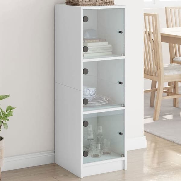 Maison Exclusive - Buffet med hvide glasdøre 35x37x109 cm