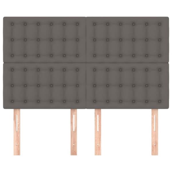Maison Exclusive - Grå sänggavel 144x5x118/128 cm Syntetläder Grå