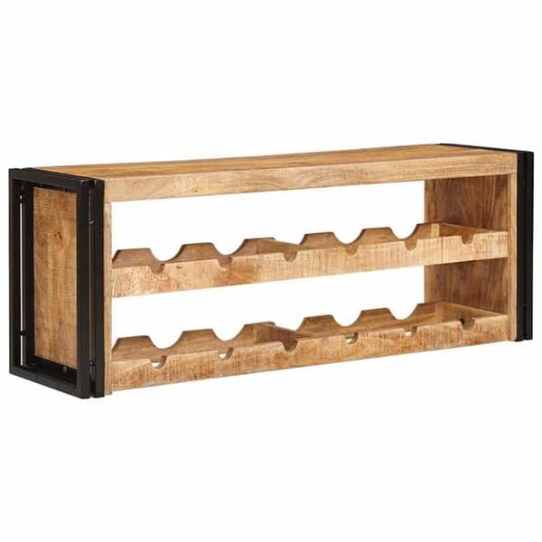 Maison Exclusive - Vinställ 100 x 45 x 33 cm i solid rå mangoträ