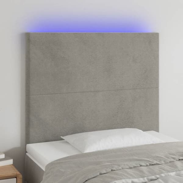 Maison Exclusive - LED-päätyharso Vaaleanharmaa 100x5x118/128 cm Sametti ljusgrått