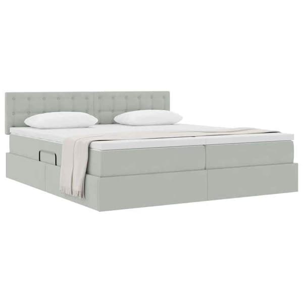 Maison Exclusive - 2 kpl säilytyssänky Harmaa 200 x 200 cm Sametti Ljusgrått