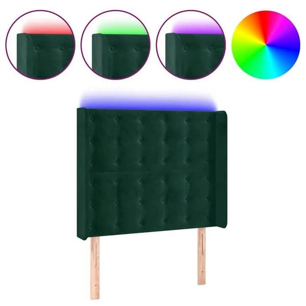 Maison Exclusive - LED-pääty vihreä 103x16x118/128 cm sametti Mörkgrön