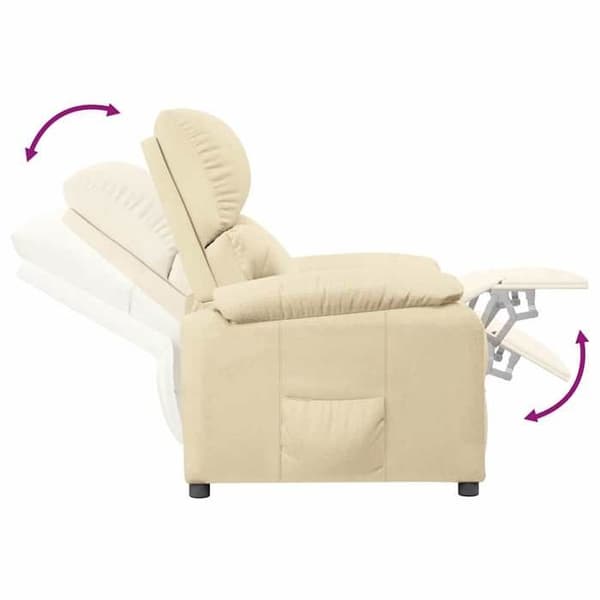 Maison Exclusive - Recliner Fåtölj Creme Tyg Grädde