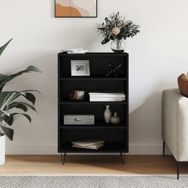 Maison Exclusive - Svart hög buffé 57x35x90 cm ingenjörsträ