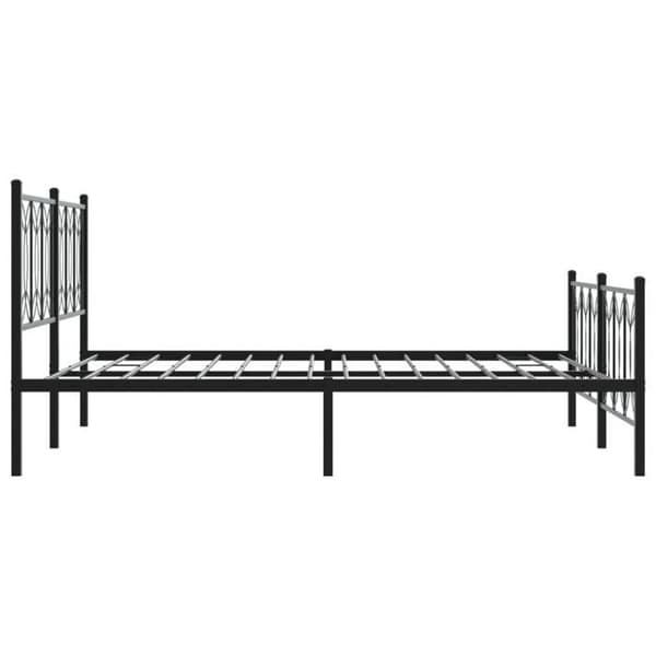 Sengestel - EKSKLUSIV HUS - 150x200 cm - Solid stål - Hovedgærde inkluderet - Opbevaring under sengen Svart
