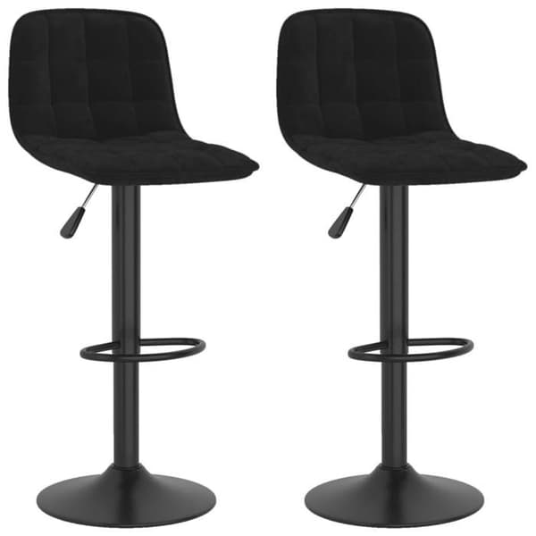 Maison Exclusive - Barstolar set om 2 svart sammet