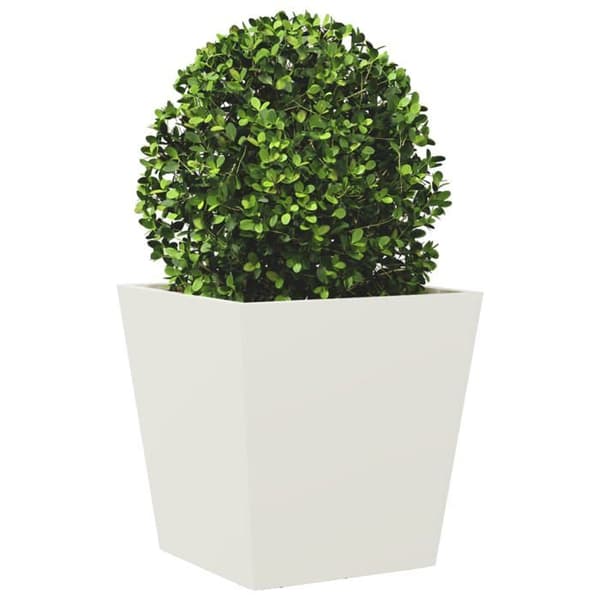 Maison Exclusive - Vit kruka 40x40x40 cm stål