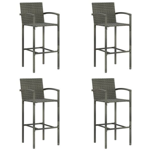 Maison Exclusive - Barstolar set om 4 grå vävd resin grå