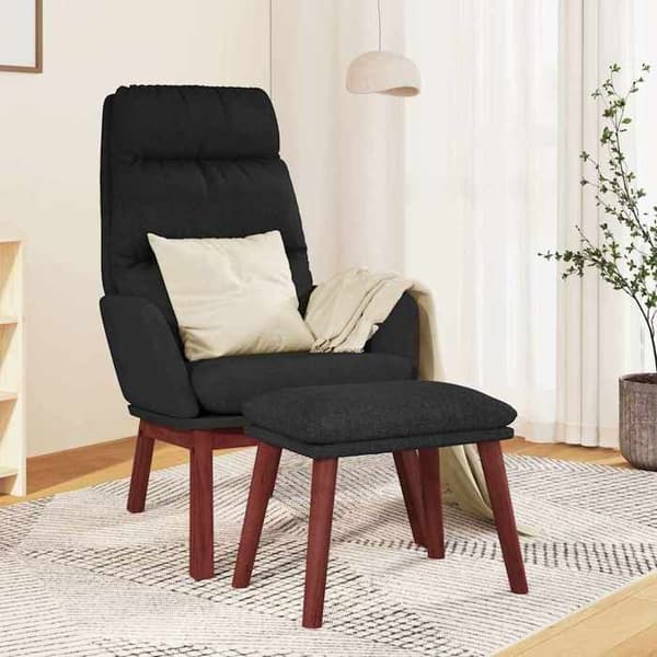 Maison Exclusive - Afslapningsstol med skammel Sort Stof