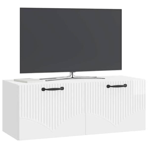 Exklusivt Hem - Väggmonterad TV-möbel Väggmontering Vit glansig 78,5 x 31 x 30 cm
