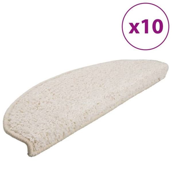 Maison Exclusive - Trappe tæppe 10 dele 65 x 21 x 4 cm Hvid Halvrund Stor Vit