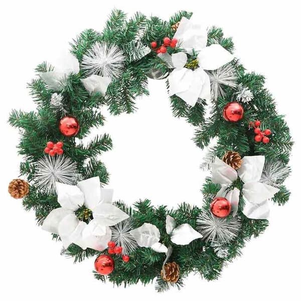Maison Exclusive - Julkrans med LED-lampor grön 60 cm PVC