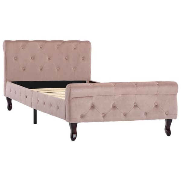 Maison Exclusive - Patja ilman runkoa, Vaaleanpunainen Sametti 90x200 cm Ros