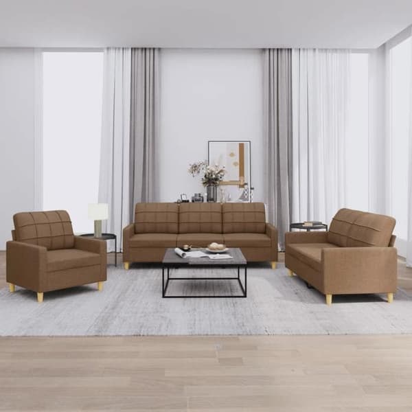 Maison Exclusive - Sæt af 3 sofaer med puder Brun Stof