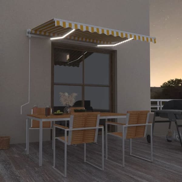 Fällbart tak - EXKLUSIVT HUS - 350x250cm - vindsensor - LED - fjärrkontroll gul och vit