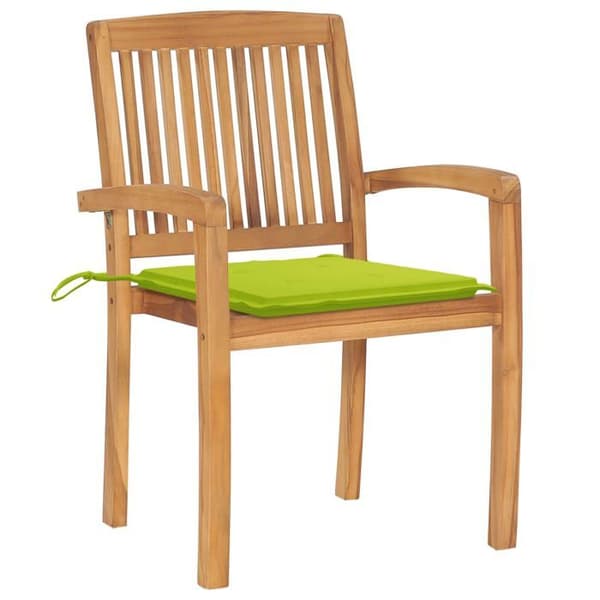 Maison Exclusive - Stabelbare havestole med puder sæt af 4 Solid teak
