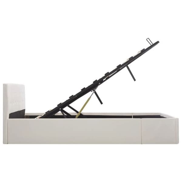 Maison Exclusive - Sengestel med hydraulisk opbevaring i kunstlæder 160x200 cm Vit