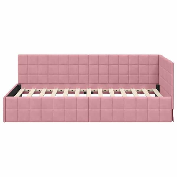 Maison Exclusive - Hörnsängram Rosa 100 cm x 200 cm Sammet
