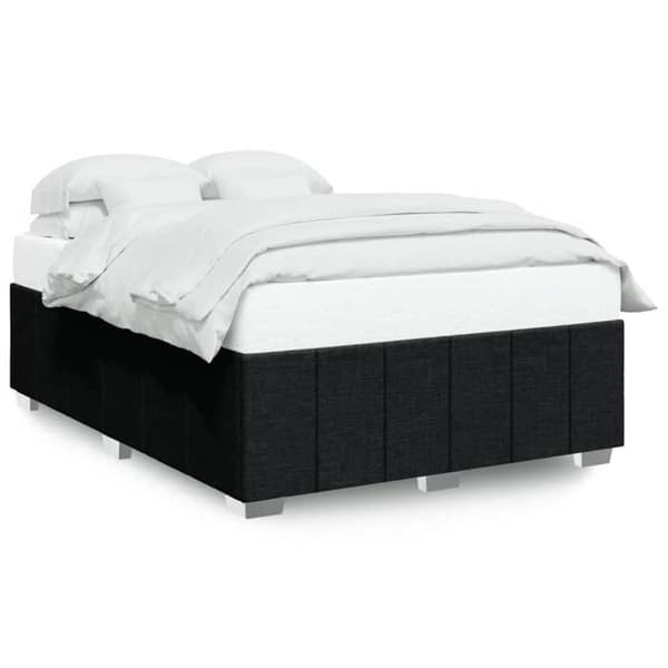 Sengestel - EKSKLUSIV HUS - 140x190 cm - Sort - Polyesterstof - Lamelseng Svart