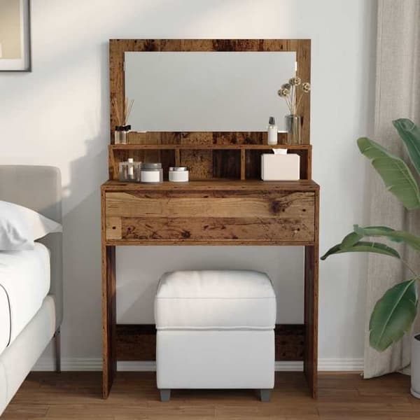 Maison Exclusive - Makeupborde til værelset, gammelt træ, ingeniørtræ