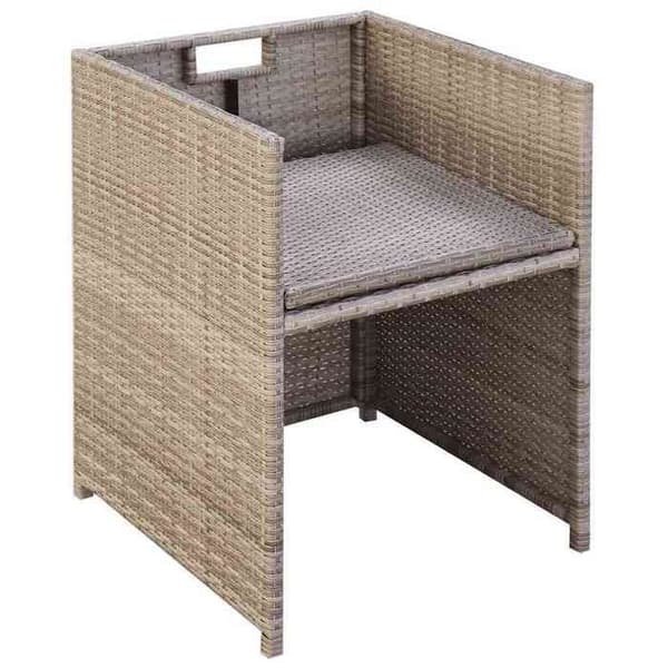 Maison Exclusive - Trädgårdsstolar set om 2 med kuddar i flätad resin Beige beige