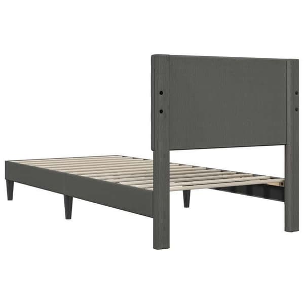 Maison Exclusive - Sängram Mörkgrå 90 x 200 cm Tyg i ribbad sammet