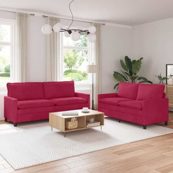 Maison Exclusive - Sæt af 2 Sofaer Bordeaux Velour