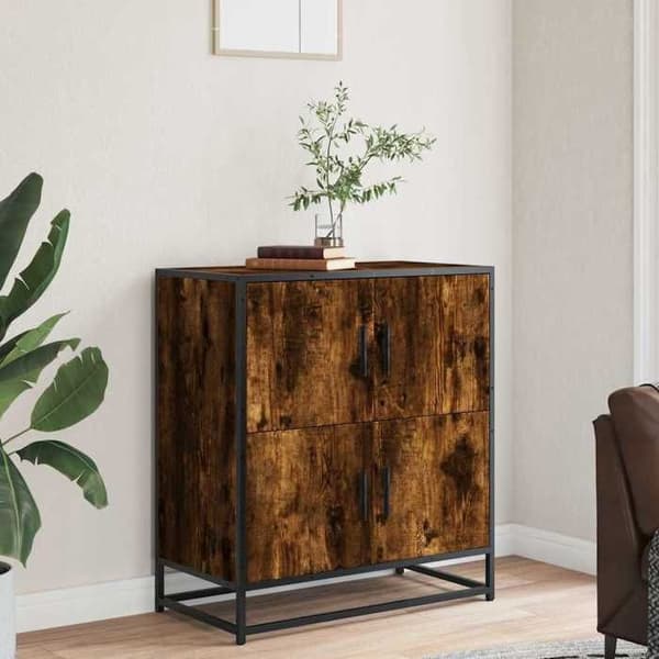 Maison Exclusive - Buffé ek rökig 68x35x76 cm ingenjörsträ