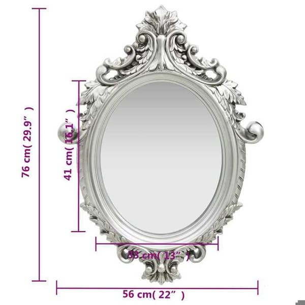Maison Exclusive - Spegel väggstil slott 56x76 cm Silverfärgad Silver