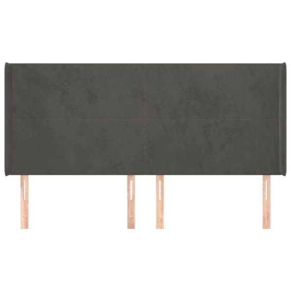 Maison Exclusive - Päätylevy korvilla Tummanharmaa 183x16x118/128 cm Sametti Mörkgrå