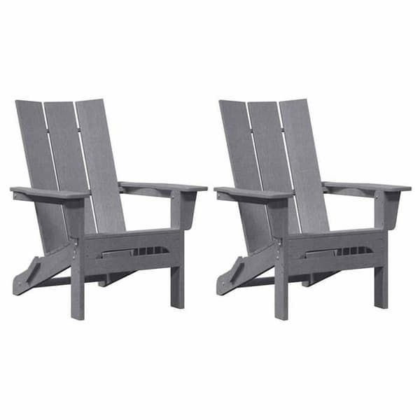 Maison Exclusive - Trädgårdsstol 2 st Grå polyeten Ljusgrått