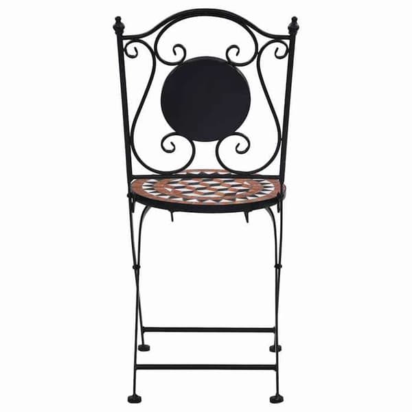 Maison Exclusive - Fällbara stolar med mosaik, set om 2, i brun keramik brun