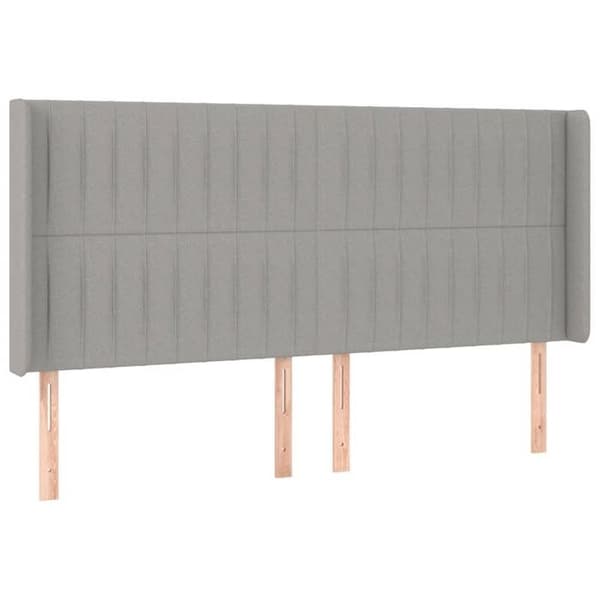 Maison Exclusive - Päätylevy korvilla Vaaleanharmaa 203x16x118/128 cm Kangas ljusgrått