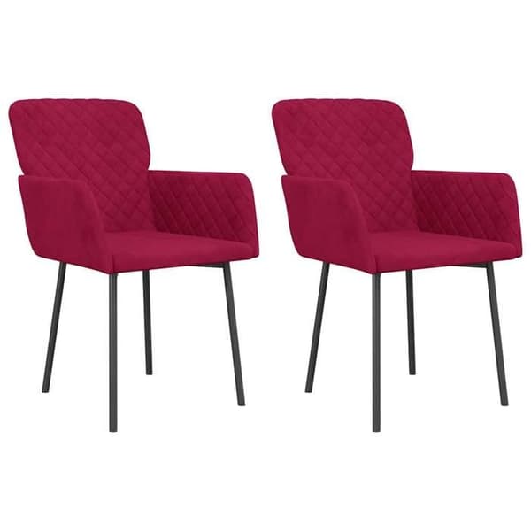 Maison Exclusive - Matstolar set om 2 Röd vinröd Sammet