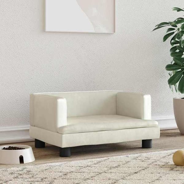Maison Exclusive - Koiran sänky, kerma 60x40x30 cm, sametti Grädde