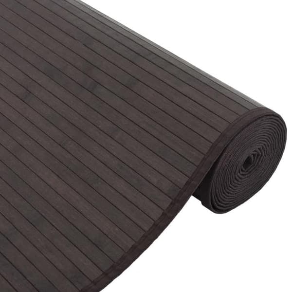 Maison Exclusive - Mörkbrun rektangulär matta 80x200 cm bambu