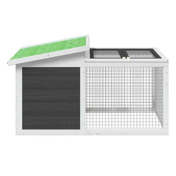 Maison Exclusive - Harmaa Clapier 100,5x54x55 cm massiivipuusta grå, vit, grön