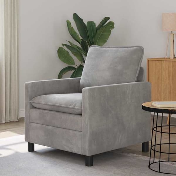 Divaani - MAISON EXCLUSIVE - Suorakulmainen - Vaaleanharmaa sametti - Metallirunko - Ergonominen muotoilu Ljusgrått
