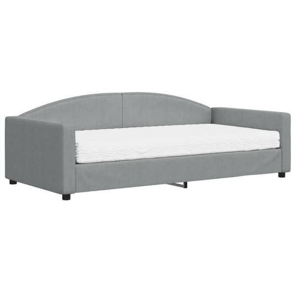 Maison Exclusive - Dagbädd med ljusgrå madrass 100x200 cm tyg