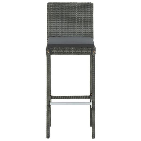 Maison Exclusive - Barstolar med kuddar, set om 6, grå flätad resin