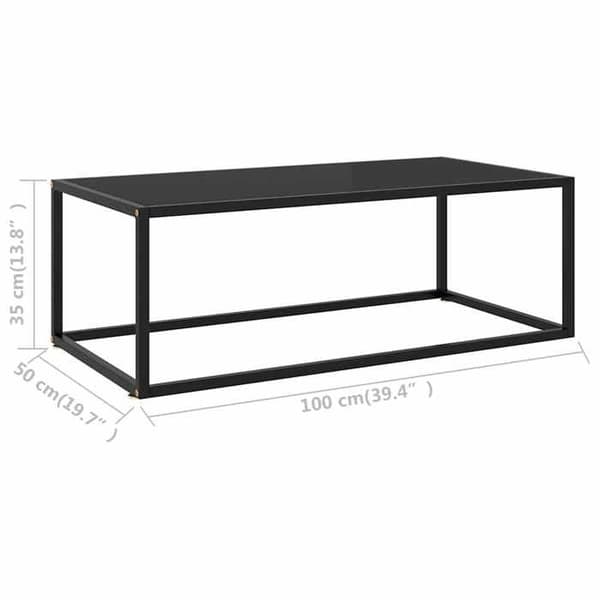 Maison Exclusive - Sort sofabord med sort glas 100x50x35 cm