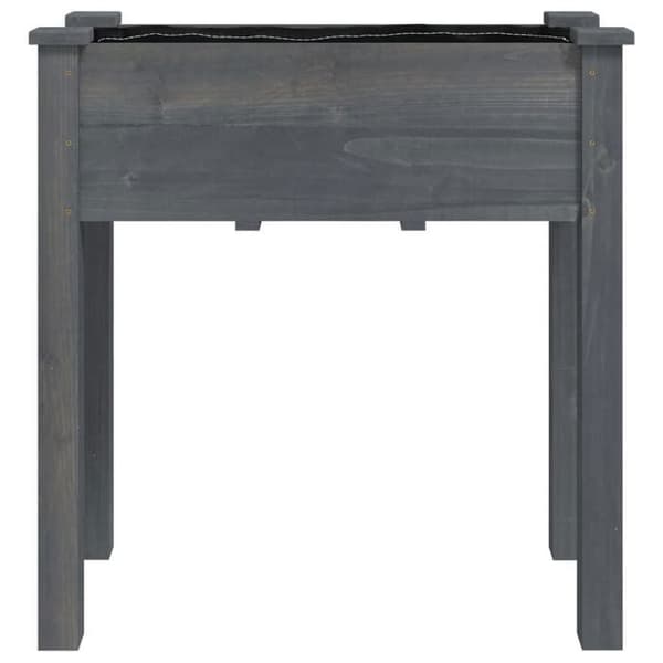 Maison Exclusive - Blomlåda med grå foder 71x37x76 cm massiv gran Grå