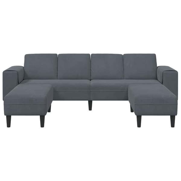 Soffa 3 platser - MAISON EXCLUSIVE - Vardagsrumssoffa - Mörkgrå - Polyester - Svarta ben Mörkgrå