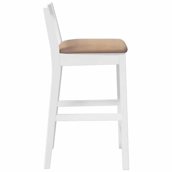 Maison Exclusive - Barstolar med kuddar 2 st vit massiv gummiträ Vit
