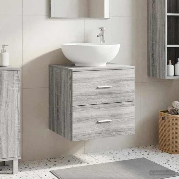 Exklusiv möbel - Väggmonterad handfat Vanity Sonoma grå 49,5 x 44,5 x 66,5 cm
