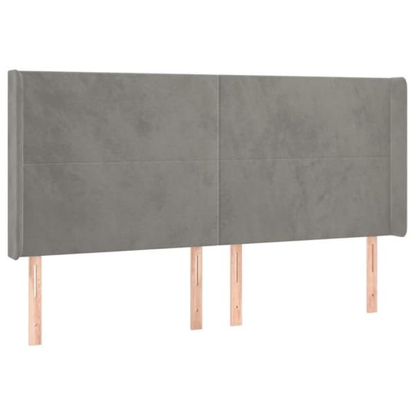 Maison Exclusive - LED-päätyharso Vaaleanharmaa 183x16x118/128 cm Sametti ljusgrått