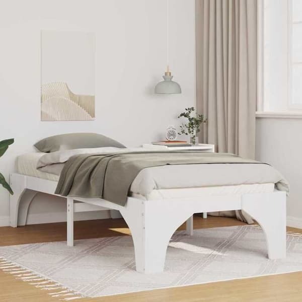 Maison Exclusive - Sängram Vit 80 x 200 cm Massivt trä